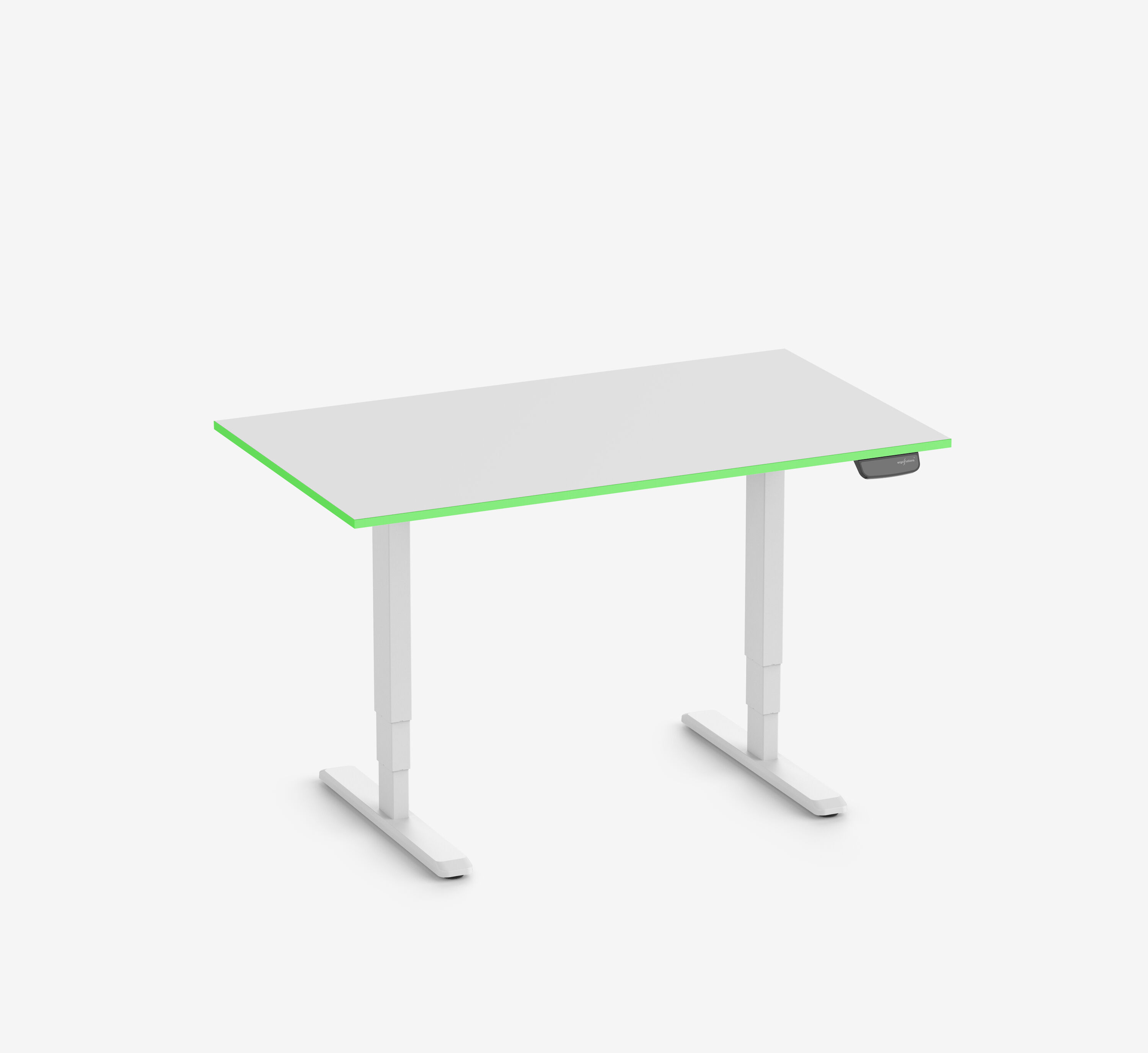 Primus Gamingschreibtisch Rechteck, Weiß Klassik Acid Green 140x80