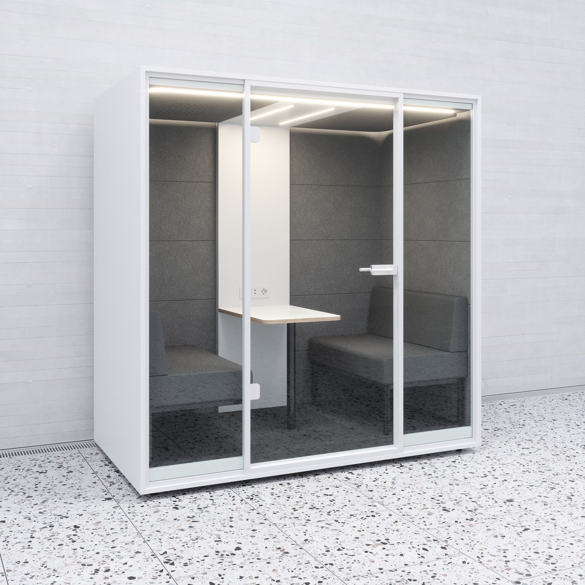 Meetingbox Quattro Anthrazit Anthrazit Grau Hellgrau Standard Weiß