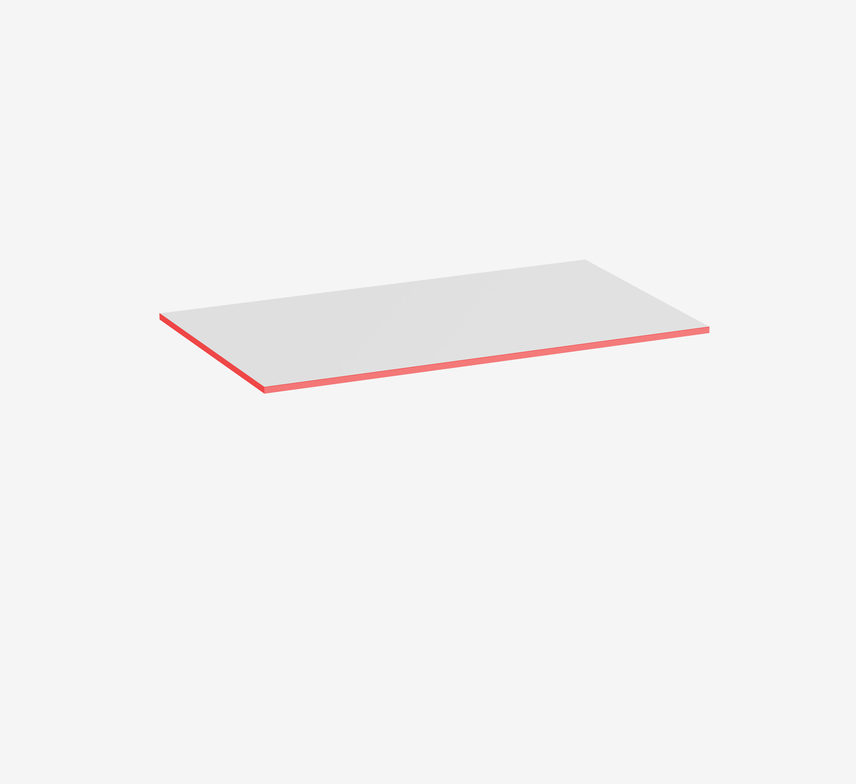 Gaming Tischplatte Weiß Rechteck Topweiß Fire Red 1400 x 800 x 19 mm