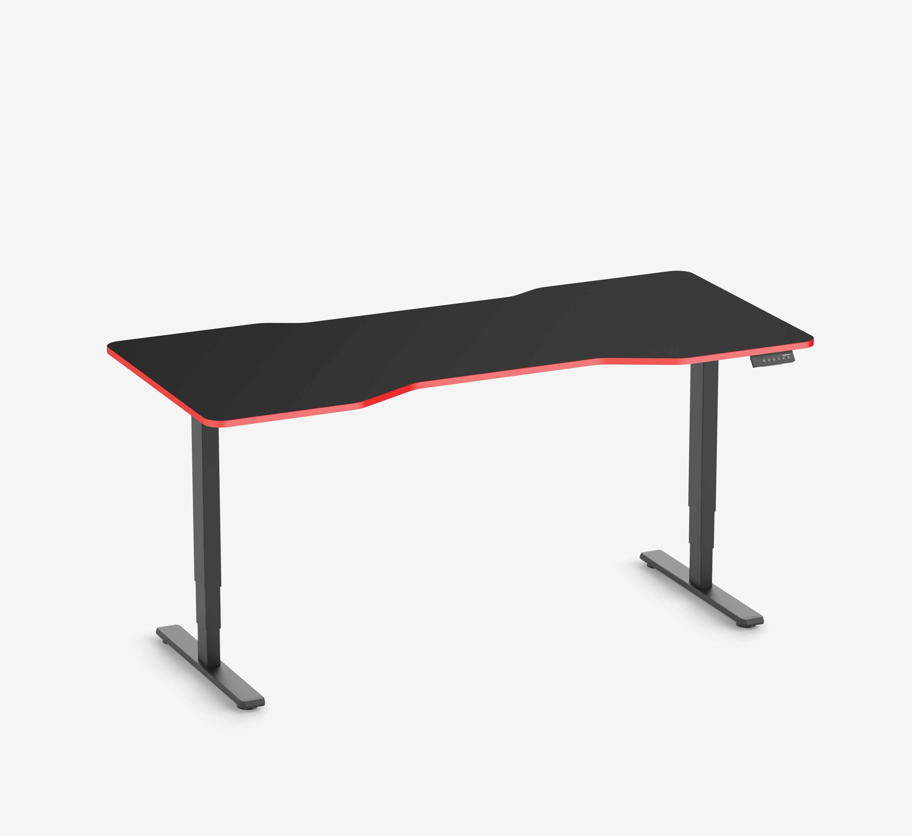 FOKUS Gamingschreibtisch Schwarz 180x80 Cockpit Fire Red 