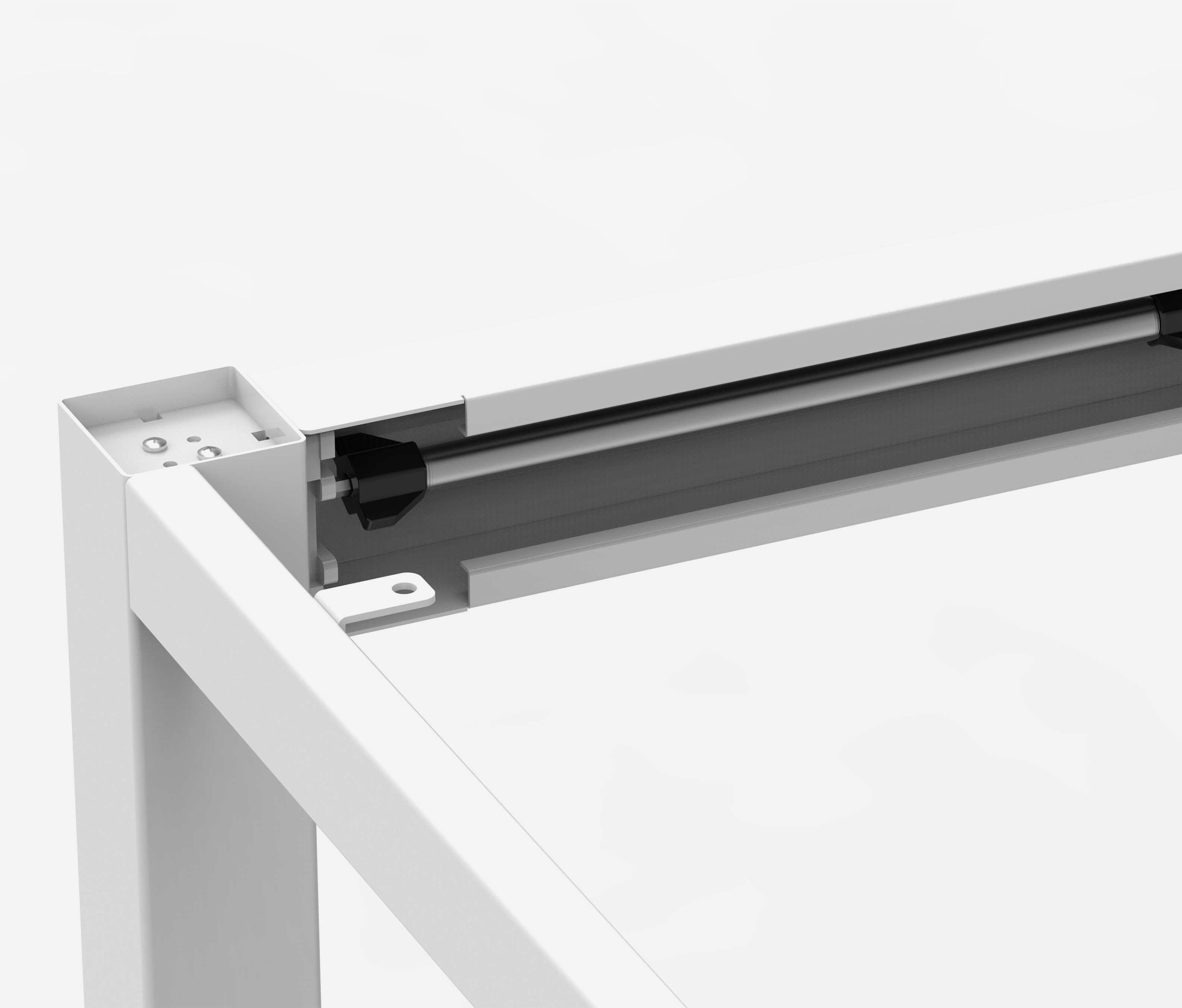 PRIMUS 4-Bein Schreibtisch Weiß Buche 1600 x 1000 x 25 mm 