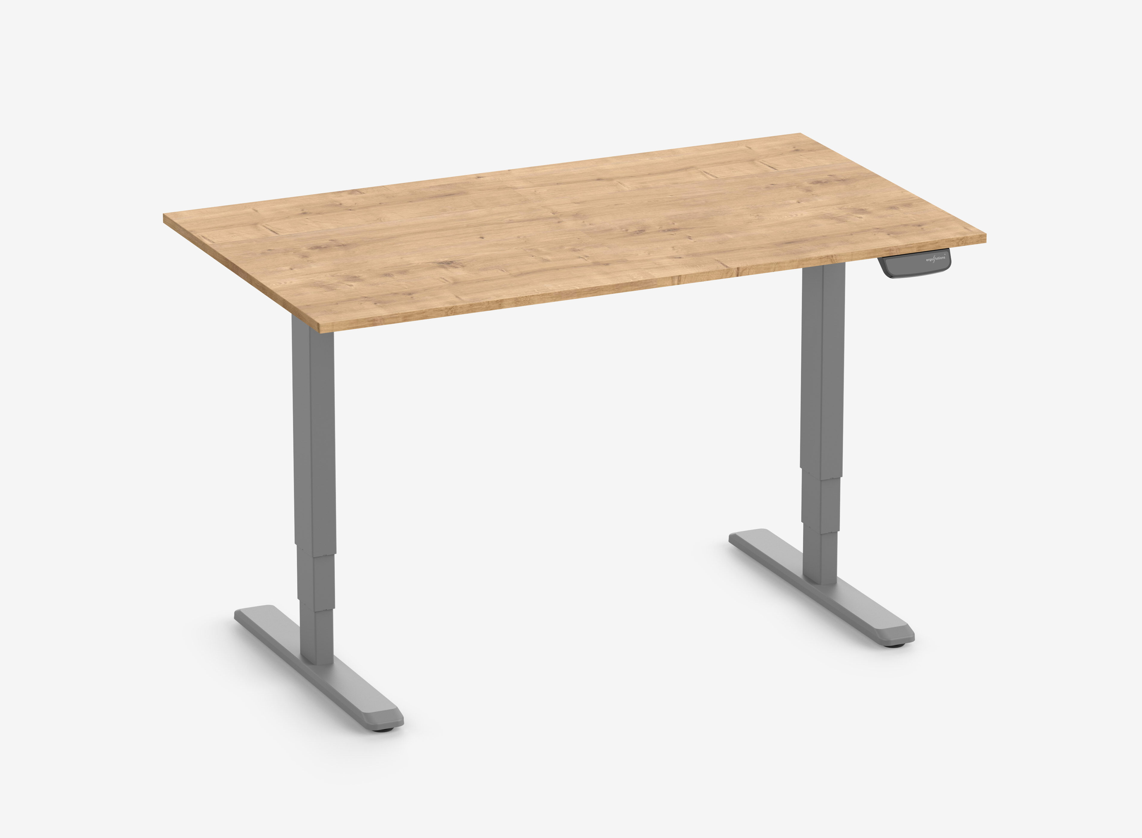 PRIMUS Rechteckschreibtisch, Gestell Grau, Tischplatte 1400 x 800 x 19 mm Eiche