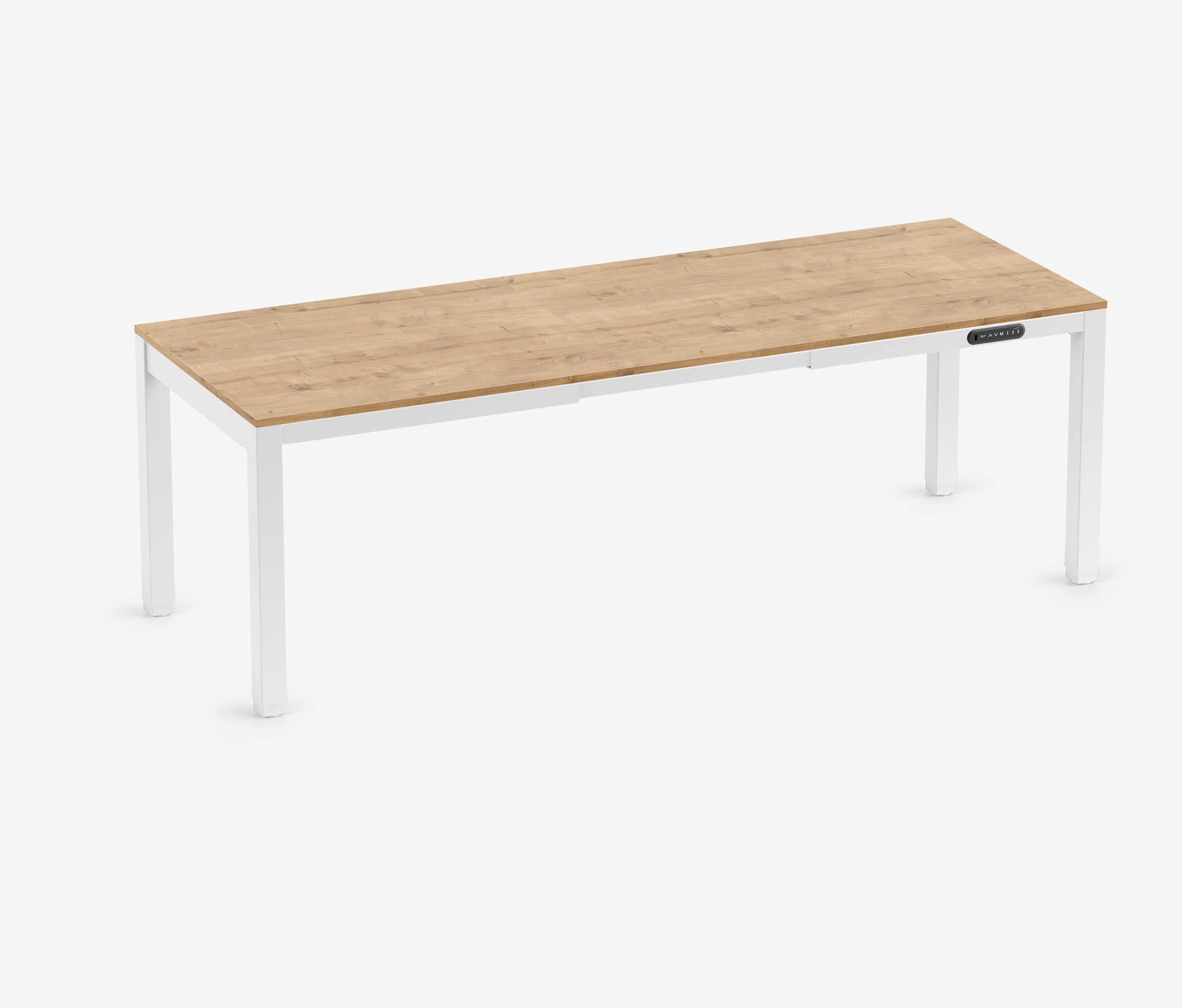 PRIMUS 4-Bein Schreibtisch Weiß Eiche 2200 x 800 x 25 mm 