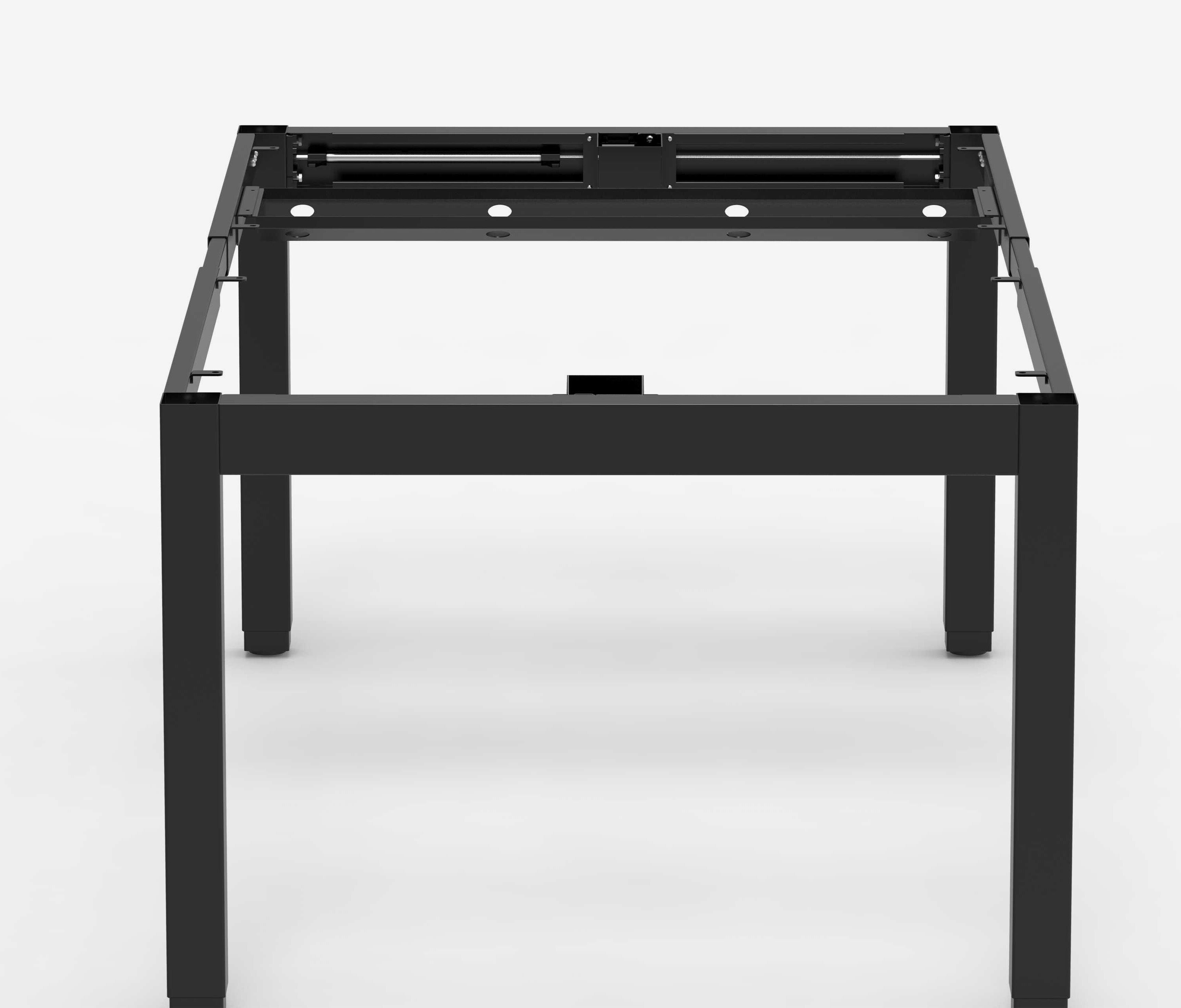 PRIMUS 4-Bein Schreibtisch Schwarz Topweiß 1600 x 800 x 25 mm 