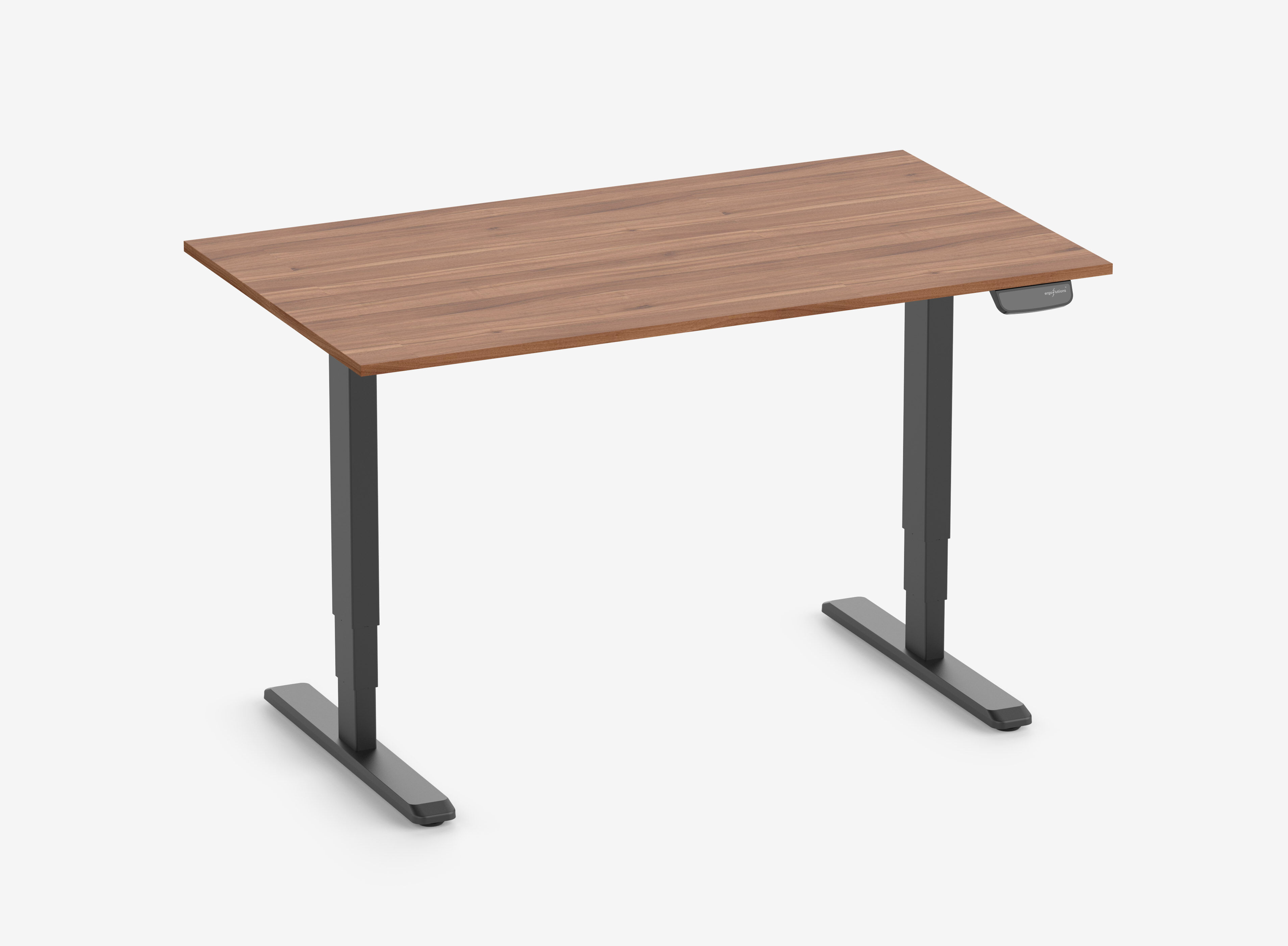 PRIMUS Rechteckschreibtisch, Gestell Schwarz, Tischplatte 1400 x 800 x 19 mm Nussbaum