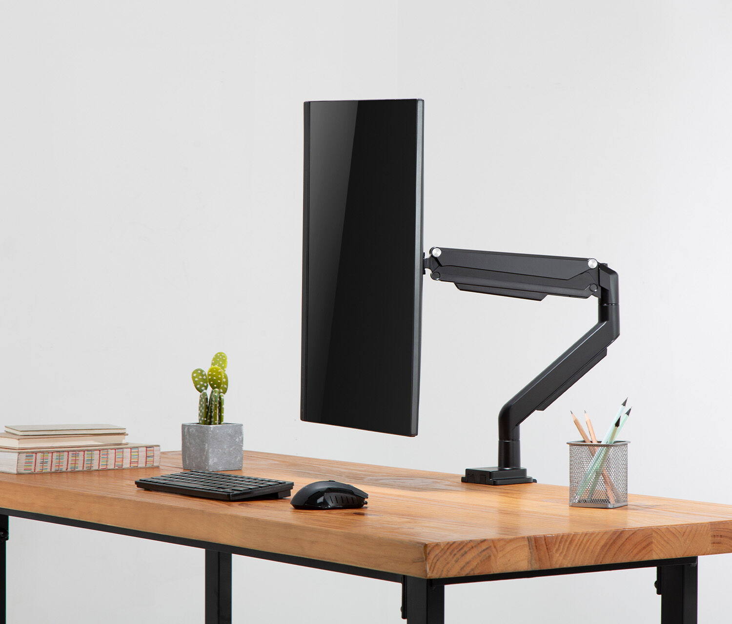 Single Gasdruck Monitorarm - schwarz