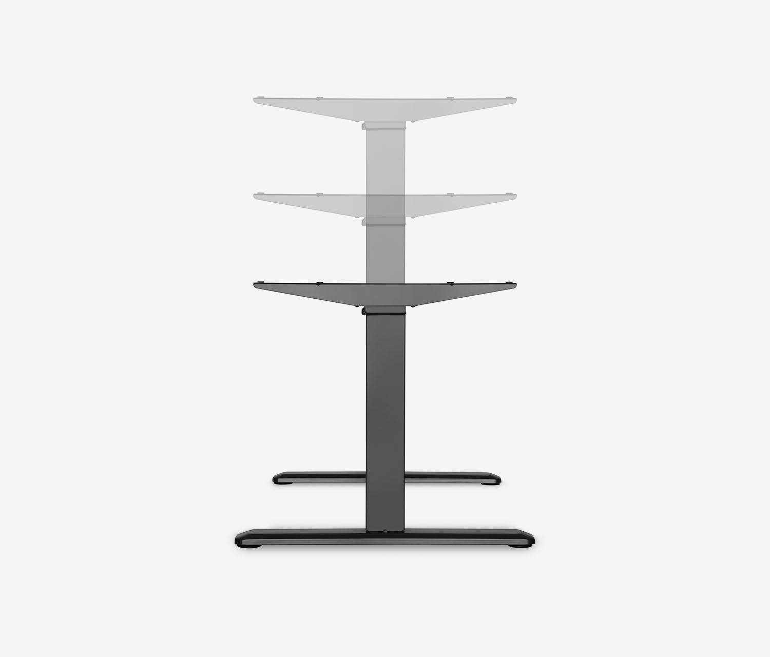 PRIMUS Freiformschreibtisch, Gestell Schwarz, Tischplatte 1800 x 800/1000 x 25 mm Eiche, Ausführung Rechts