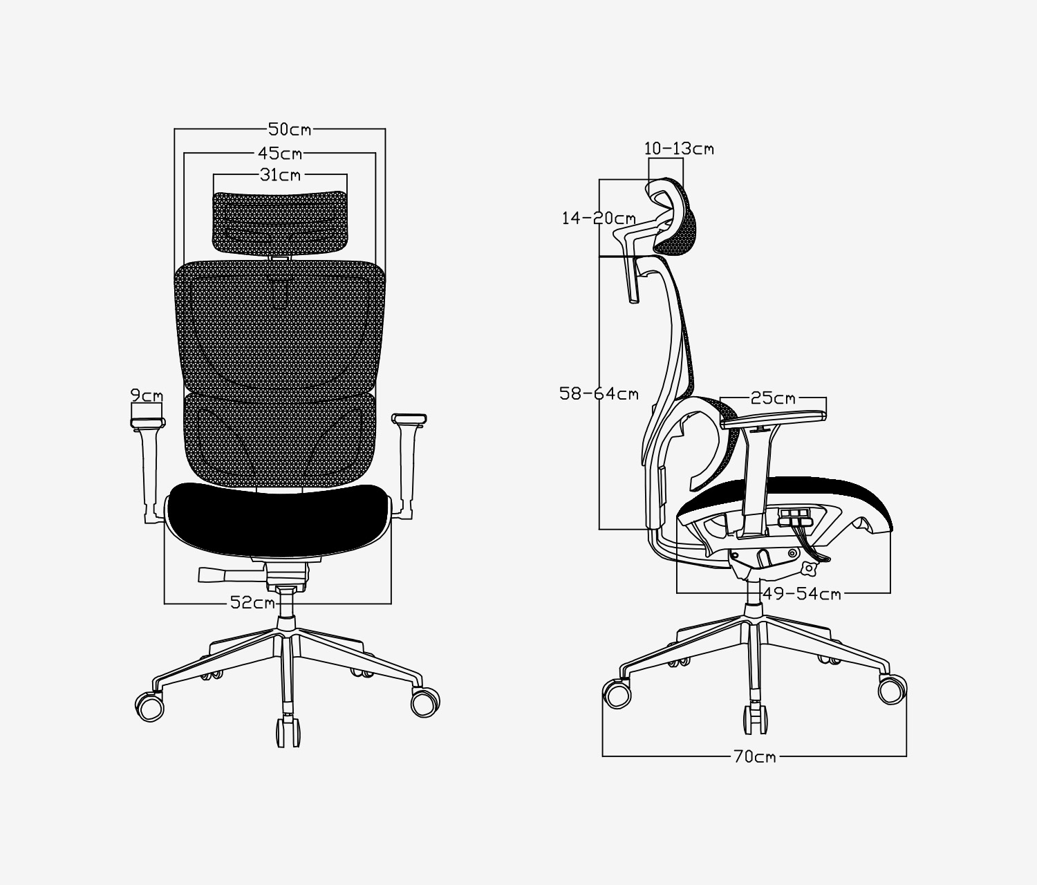 Bürodrehstuhl Senta FX Polster Niedrig Schwarz Silber