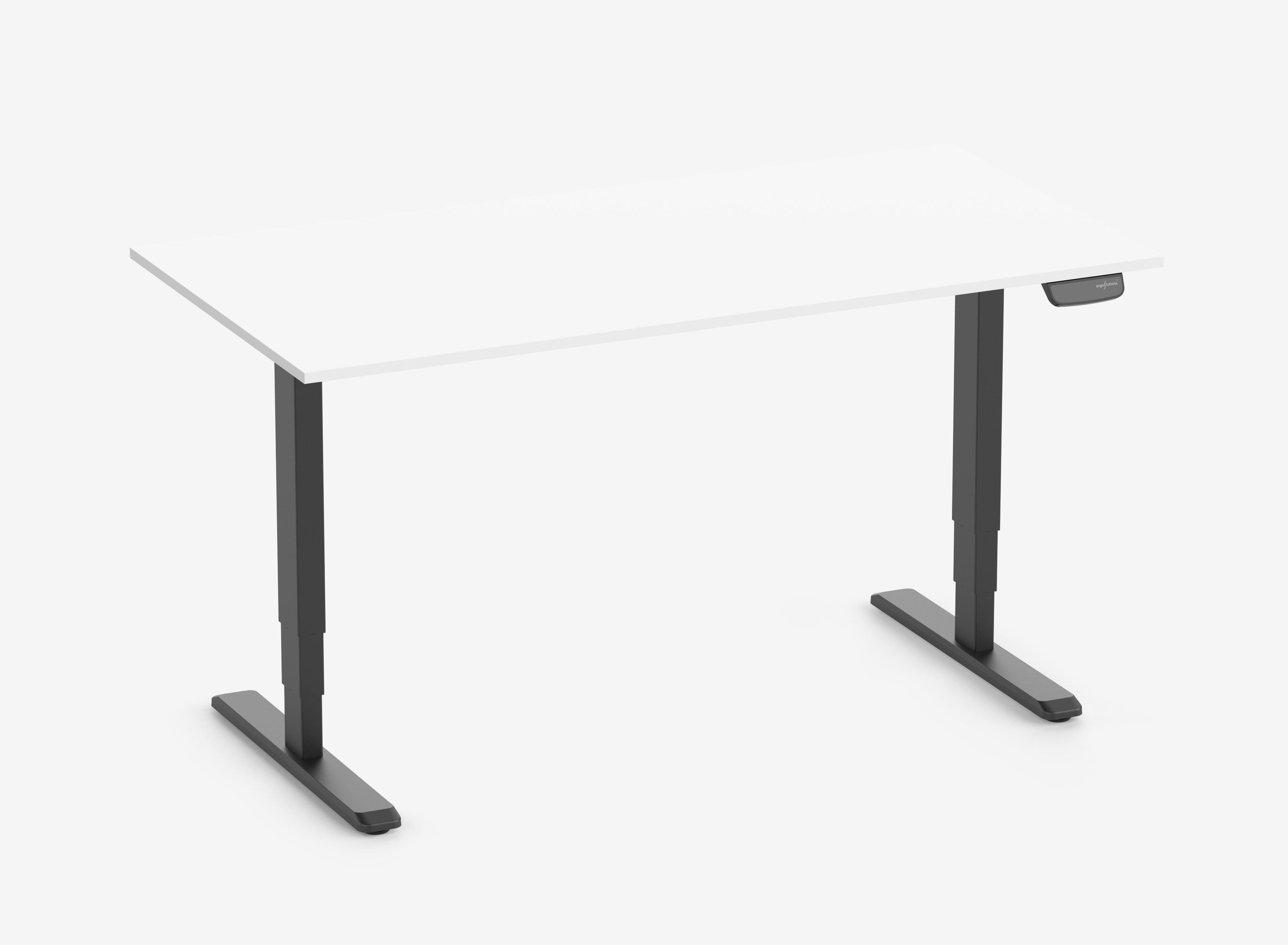 PRIMUS Rechteckschreibtisch, Gestell Schwarz, Tischplatte 1600 x 800 x 19 mm Topweiß