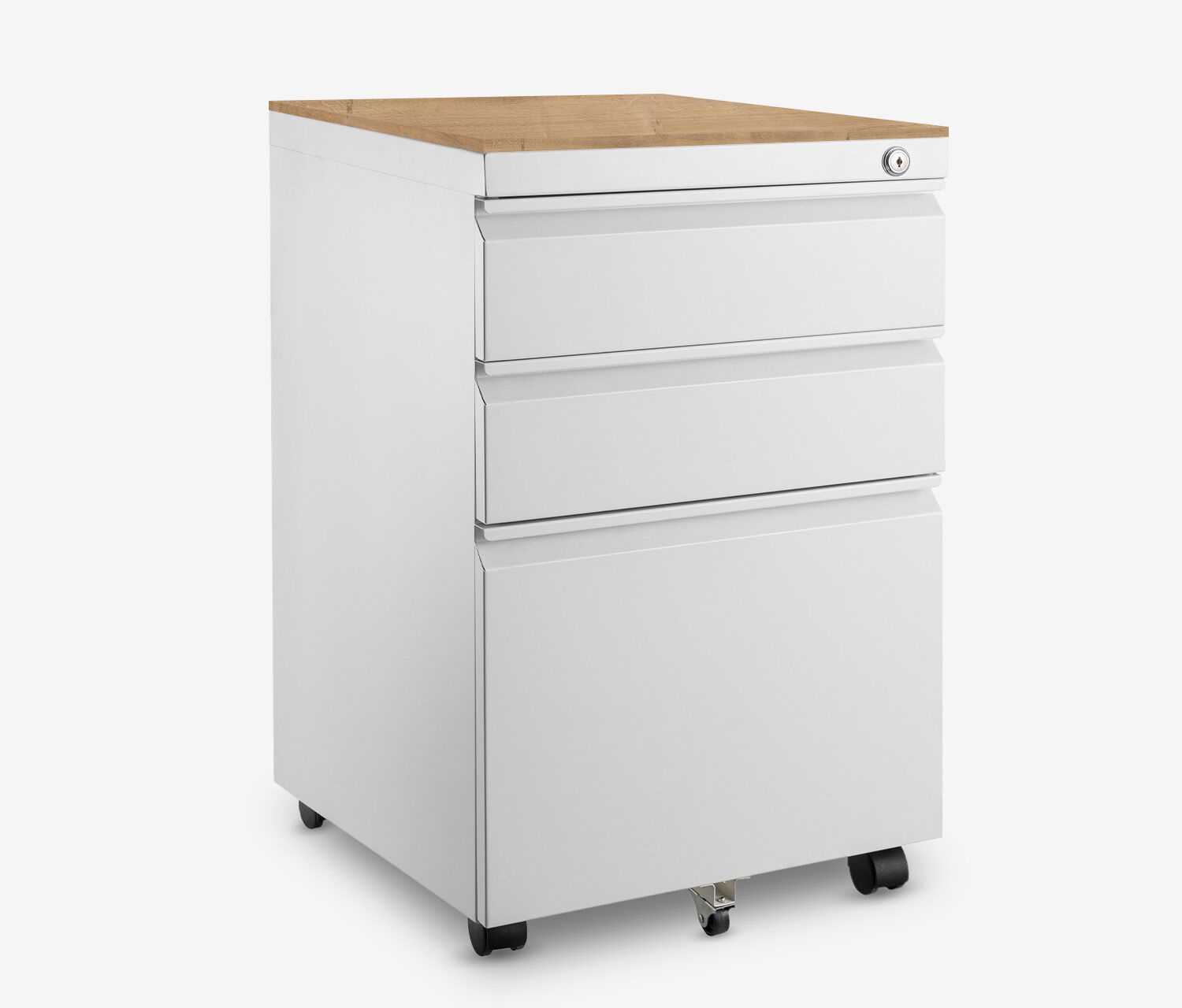 Metallrollcontainer Weiß Eiche