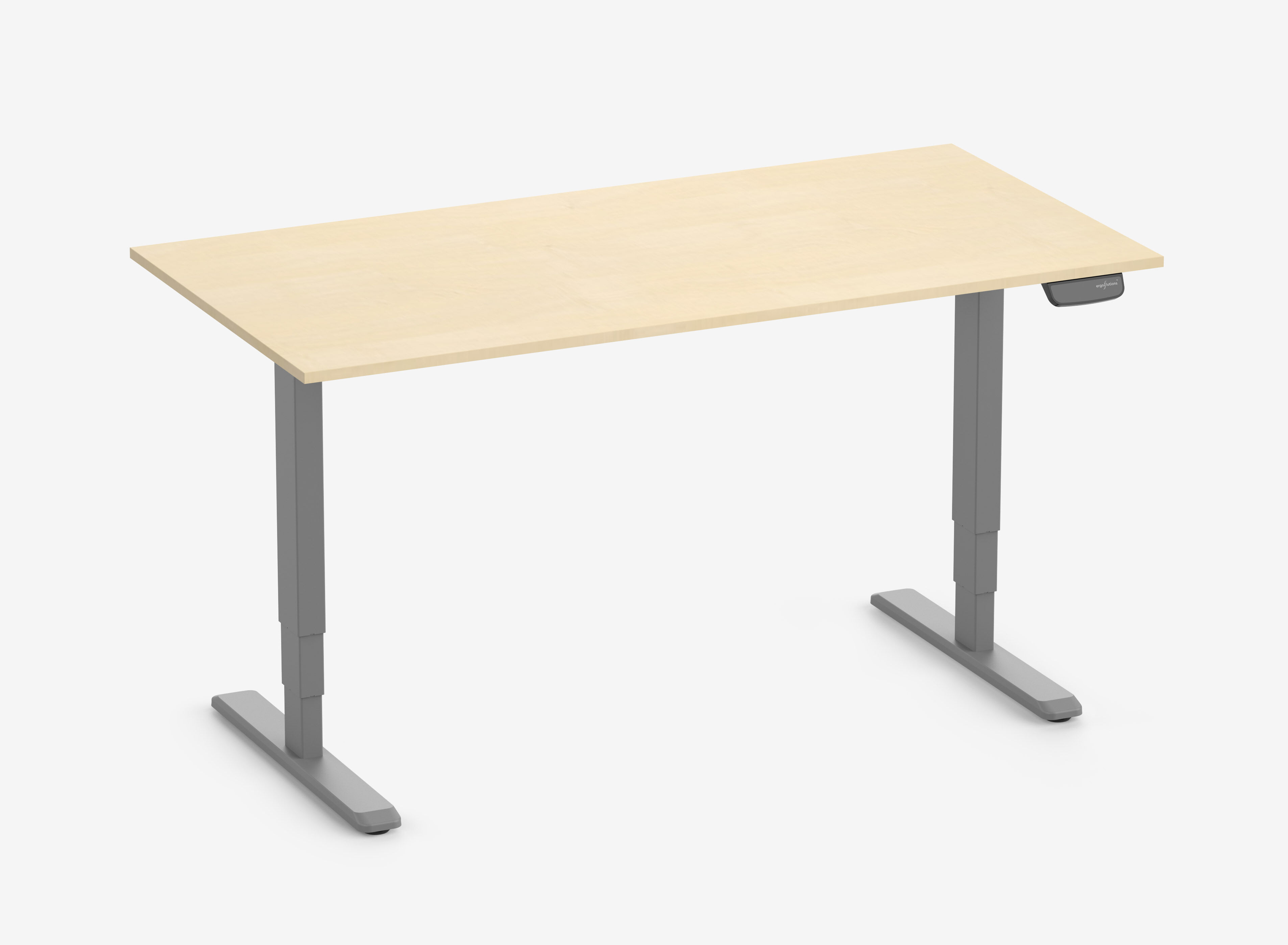 PRIMUS Rechteckschreibtisch, Gestell Grau, Tischplatte 1600 x 800 x 19 mm Birke