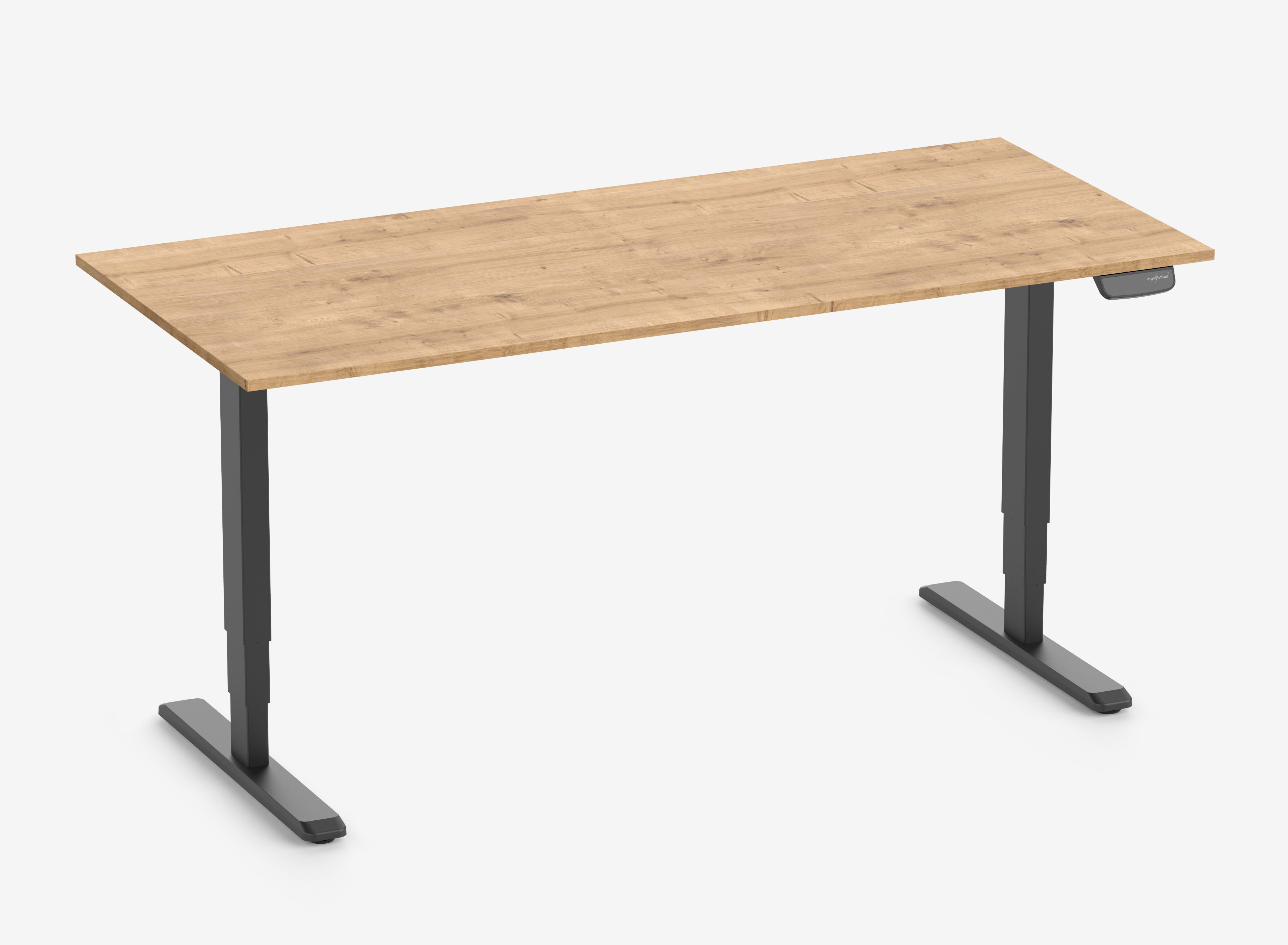 PRIMUS Rechteckschreibtisch, Gestell Schwarz, Tischplatte 1800 x 800 x 25 mm Eiche