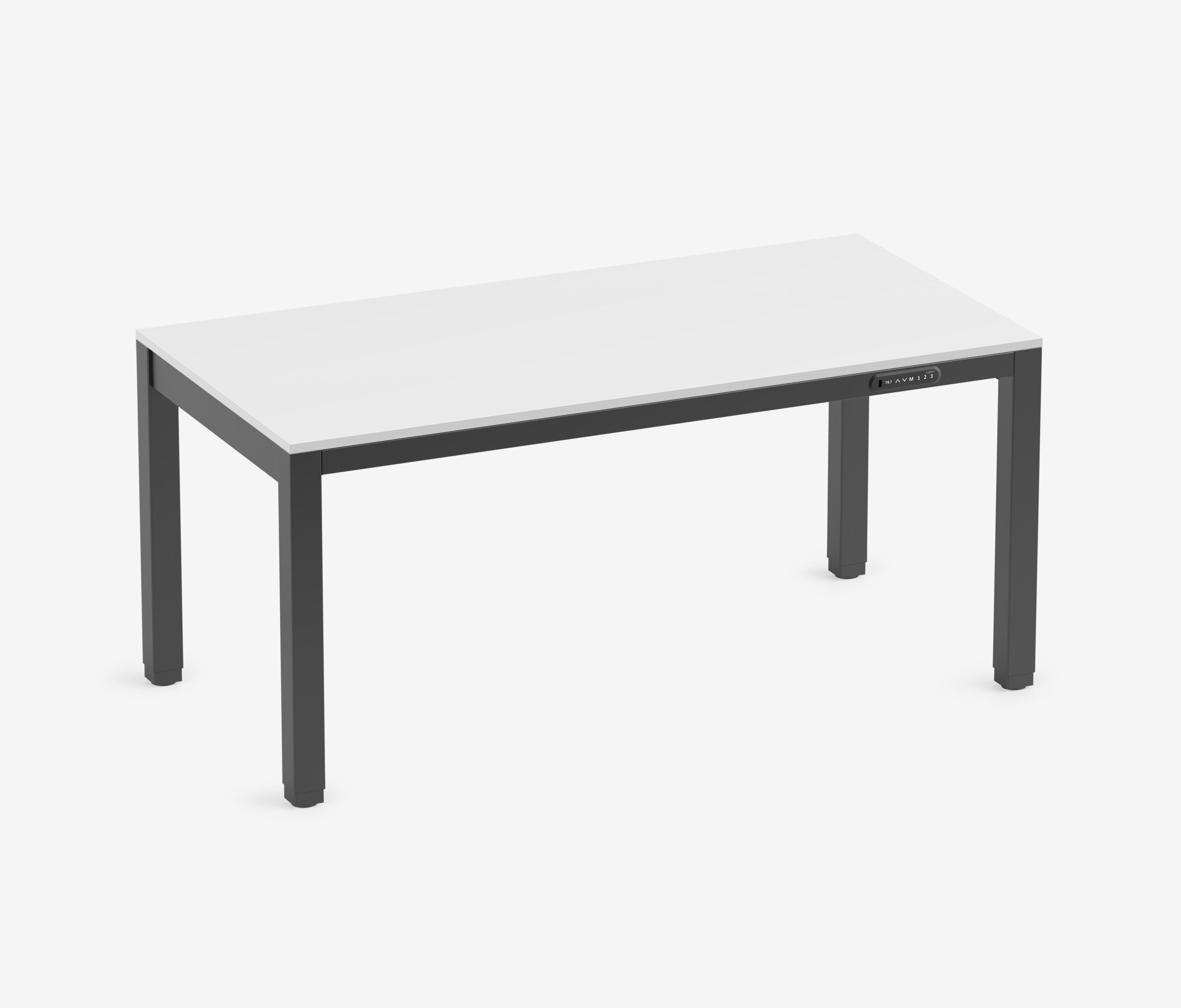PRIMUS 4-Bein Schreibtisch Schwarz Topweiß 1600 x 800 x 25 mm 