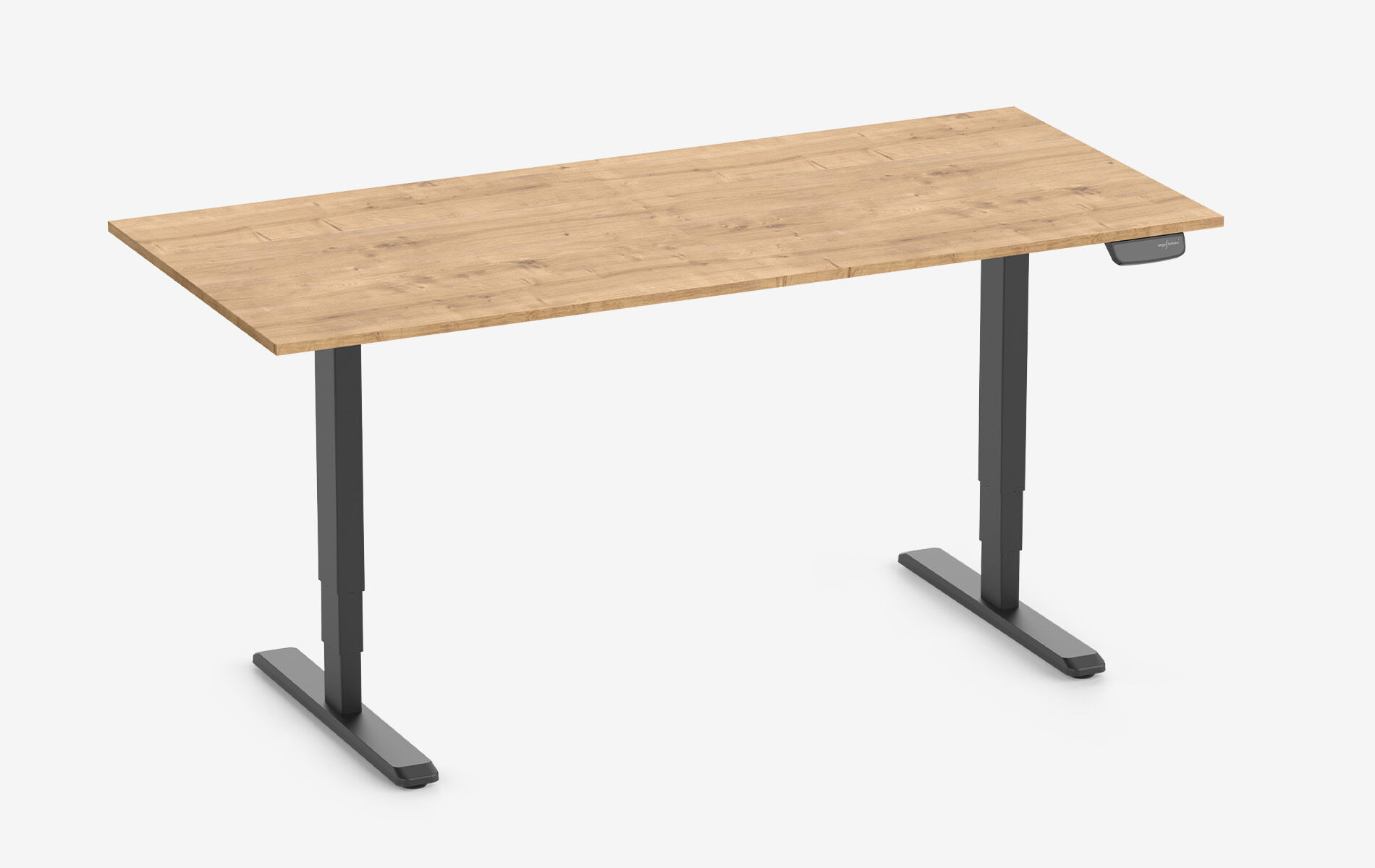 PRIMUS Rechteckschreibtisch, Gestell Schwarz, Tischplatte 1600 x 800 x 19 mm Eiche