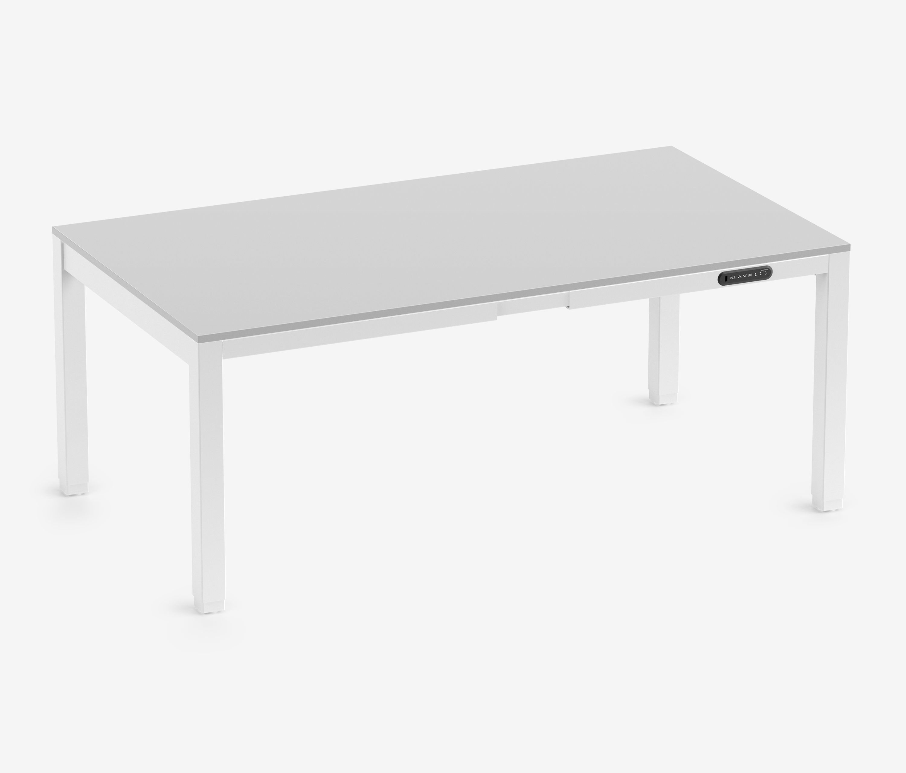 PRIMUS 4-Bein Schreibtisch Weiß Lichtgrau 1800 x 1000 x 25 mm 