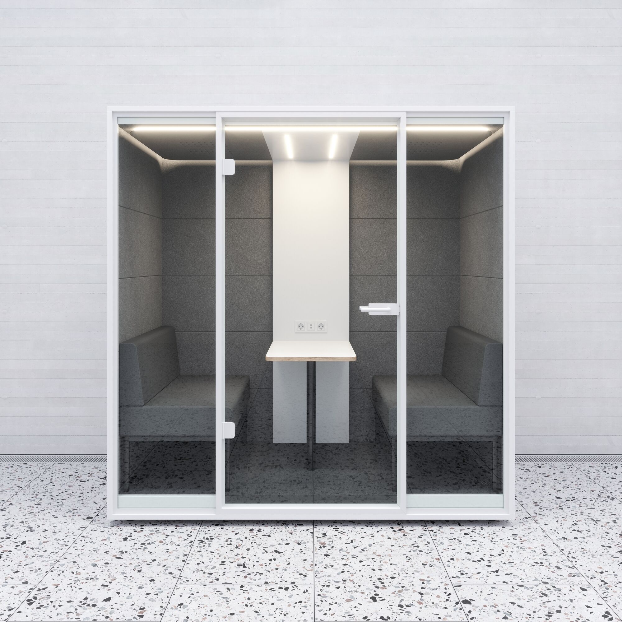 Meetingbox Quattro Anthrazit Anthrazit Grau Hellgrau Standard Weiß