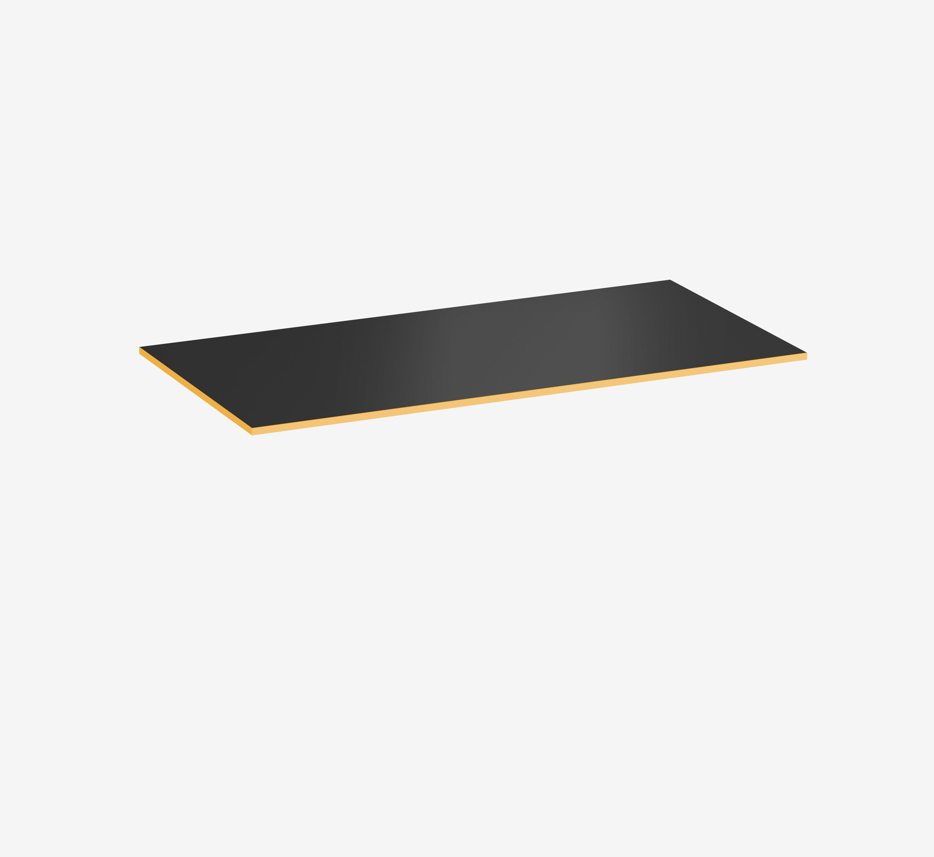 Gaming Tischplatte Rechteck, Schwarz, Silk Touch, 1600 x 800 x 19 mm, Kante Sundown
