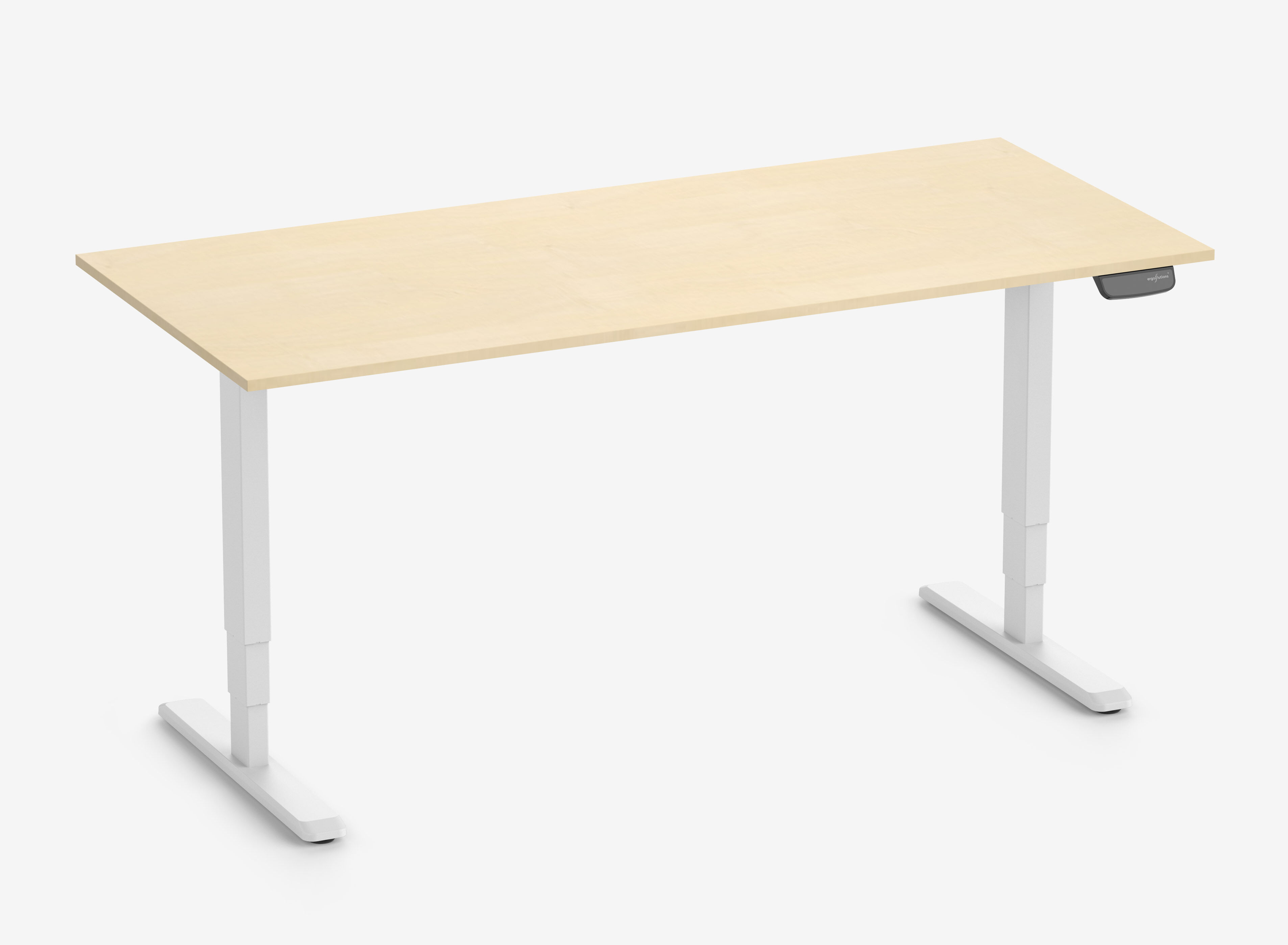 PRIMUS Rechteckschreibtisch, Gestell Weiß, Tischplatte 1800 x 800 x 19 mm Birke