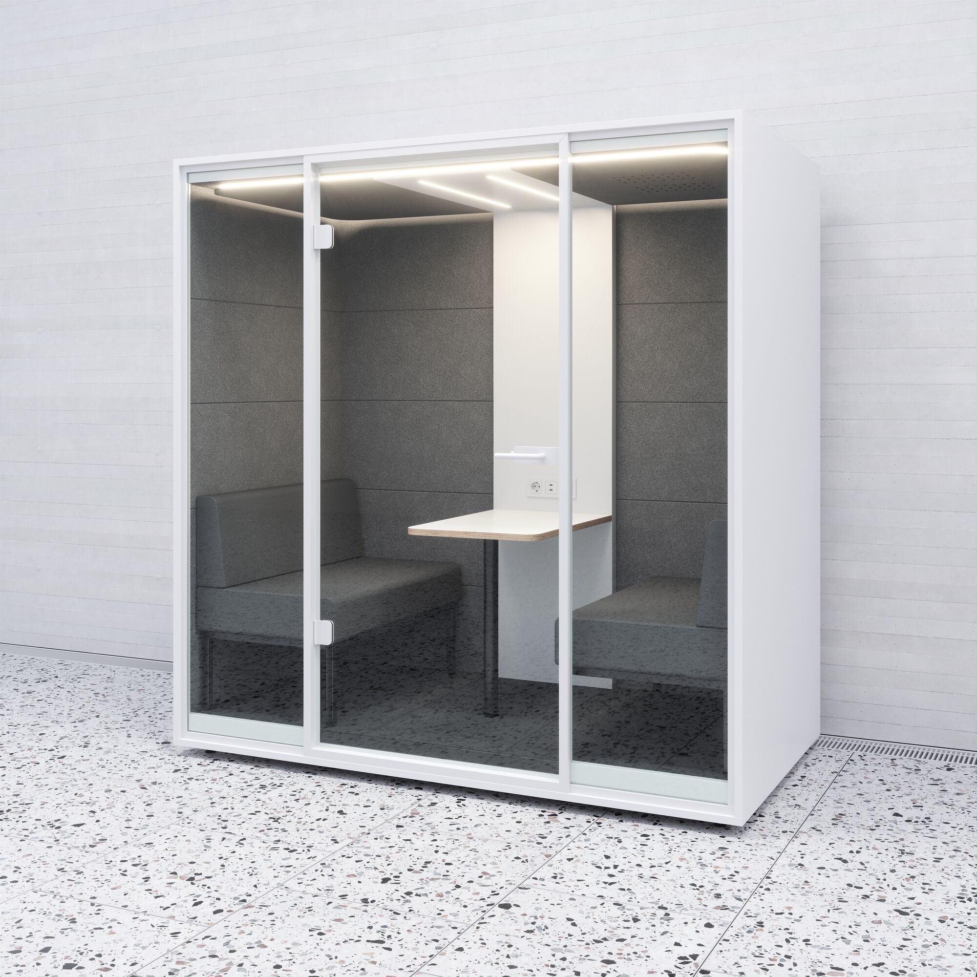 Meetingbox Quattro Anthrazit Anthrazit Grau Hellgrau Standard Weiß
