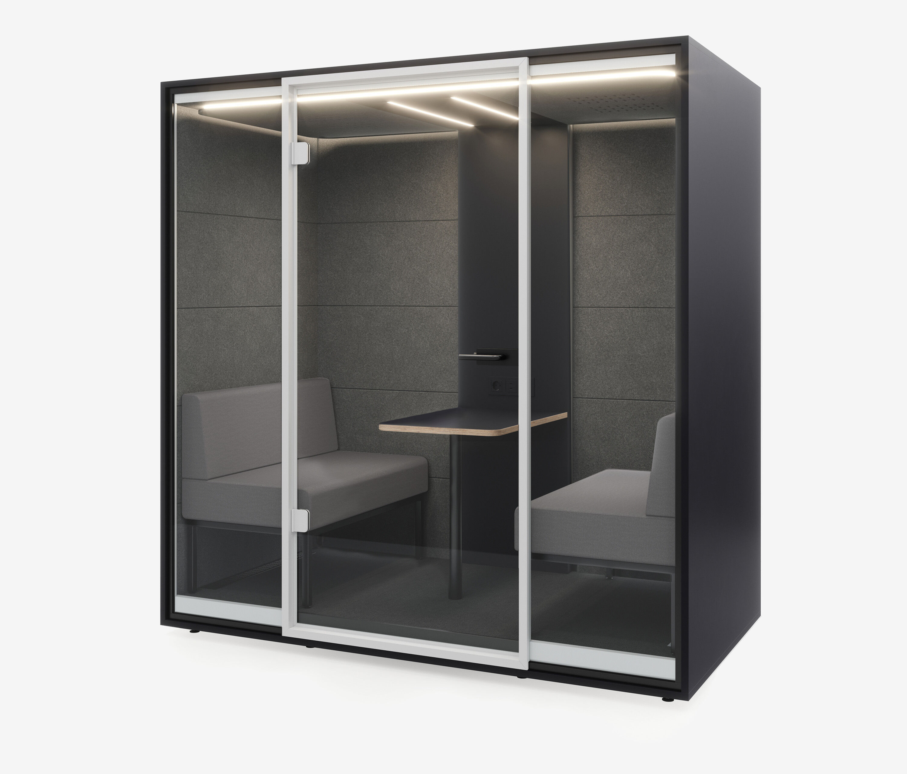 Meetingbox Quattro Anthrazit Anthrazit Grau Hellgrau Standard Weiß