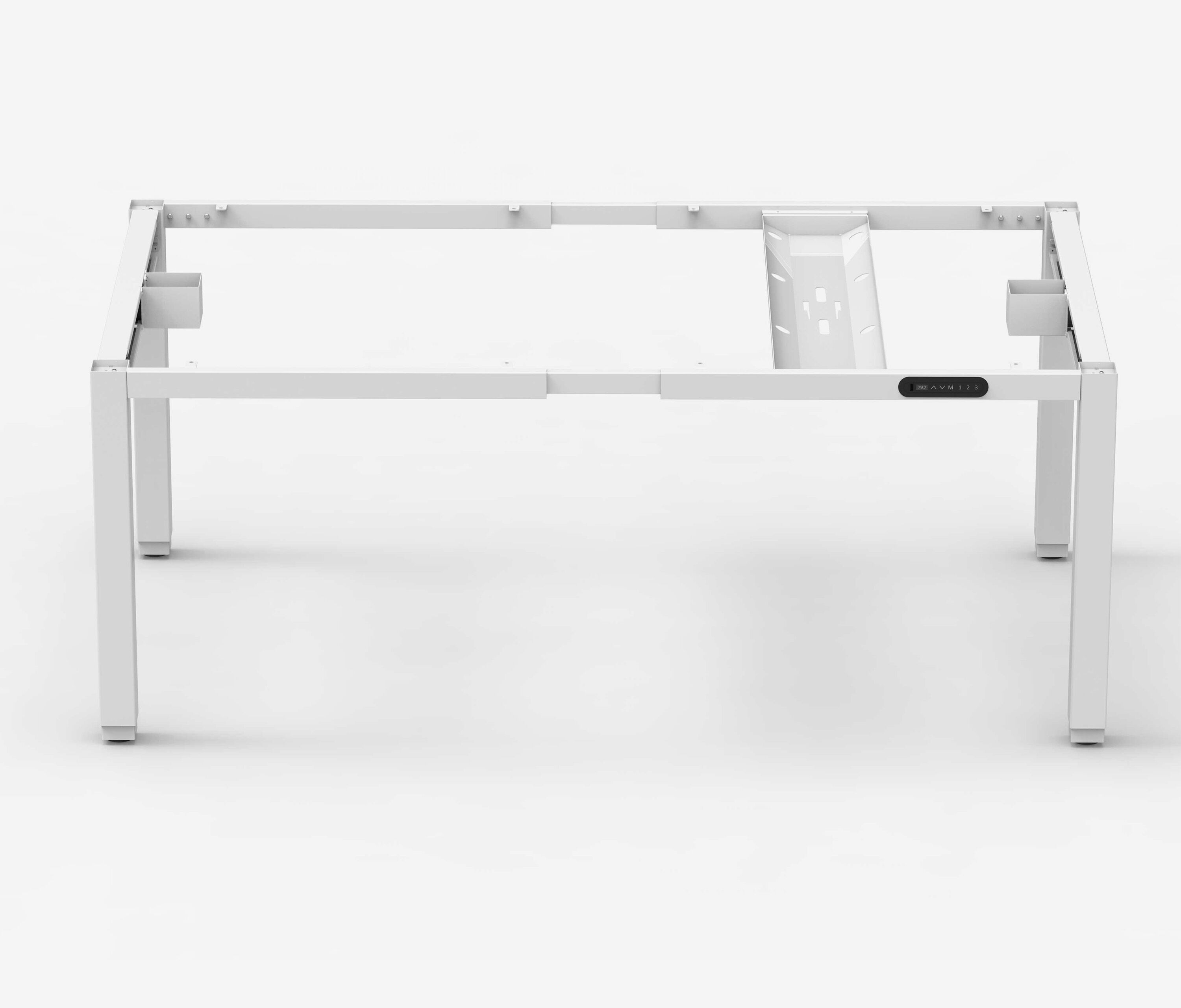 PRIMUS 4-Bein Schreibtisch Weiß Eiche 2200 x 800 x 25 mm 