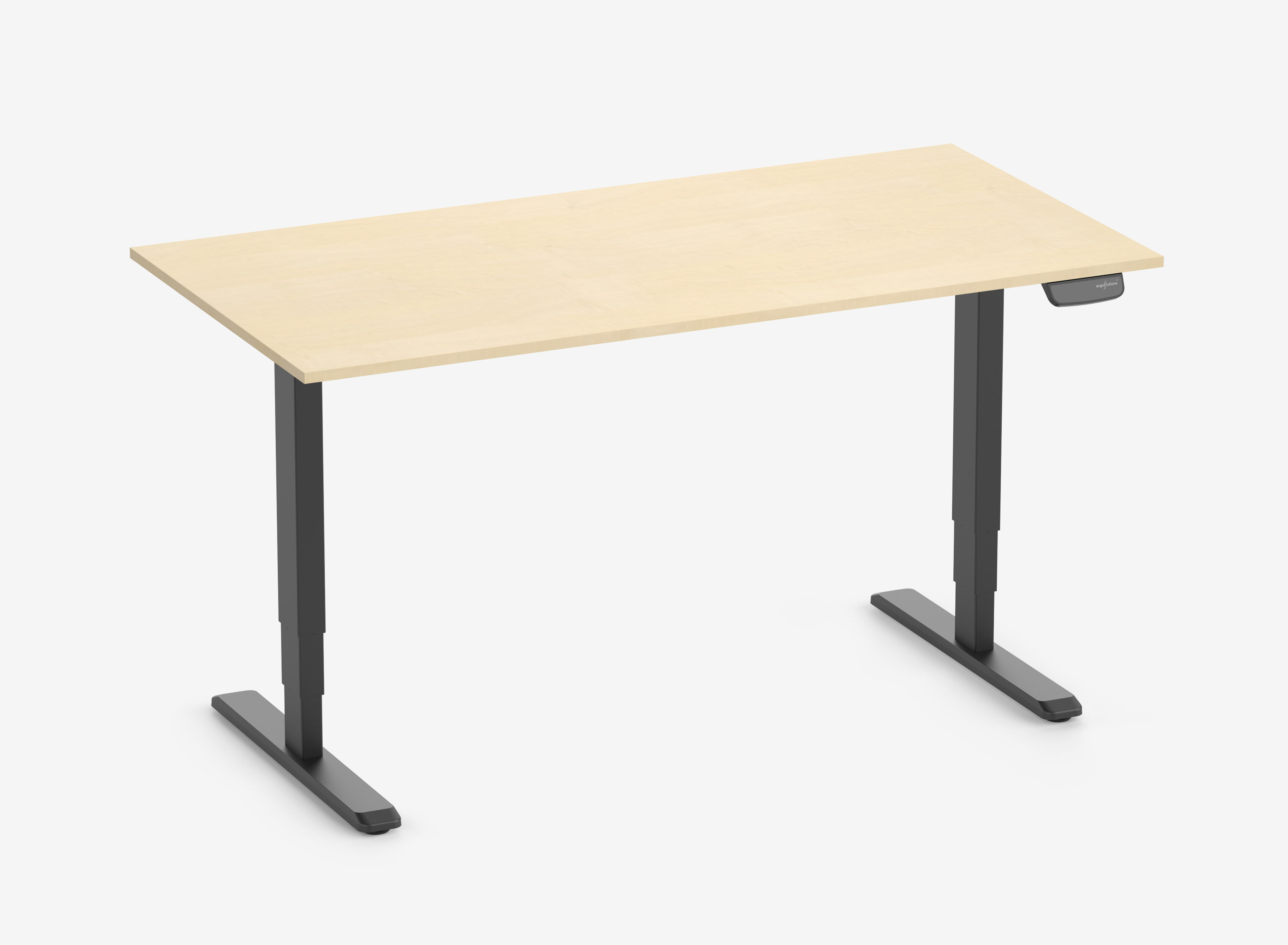 PRIMUS Rechteckschreibtisch, Gestell Schwarz, Tischplatte 1600 x 800 x 19 mm Birke