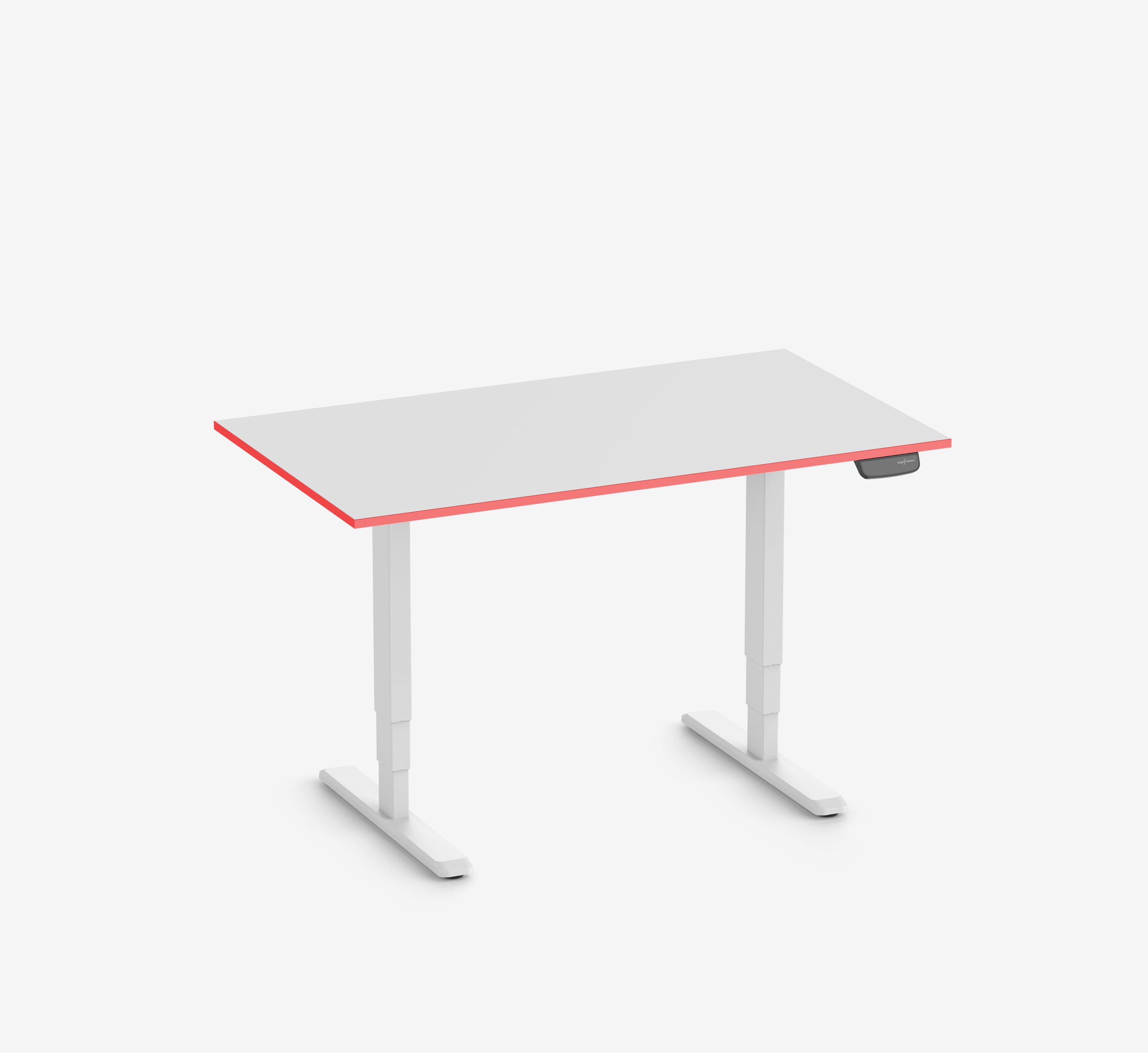 Primus Gamingschreibtisch Rechteck, Weiß Klassik Fire Red 140x80