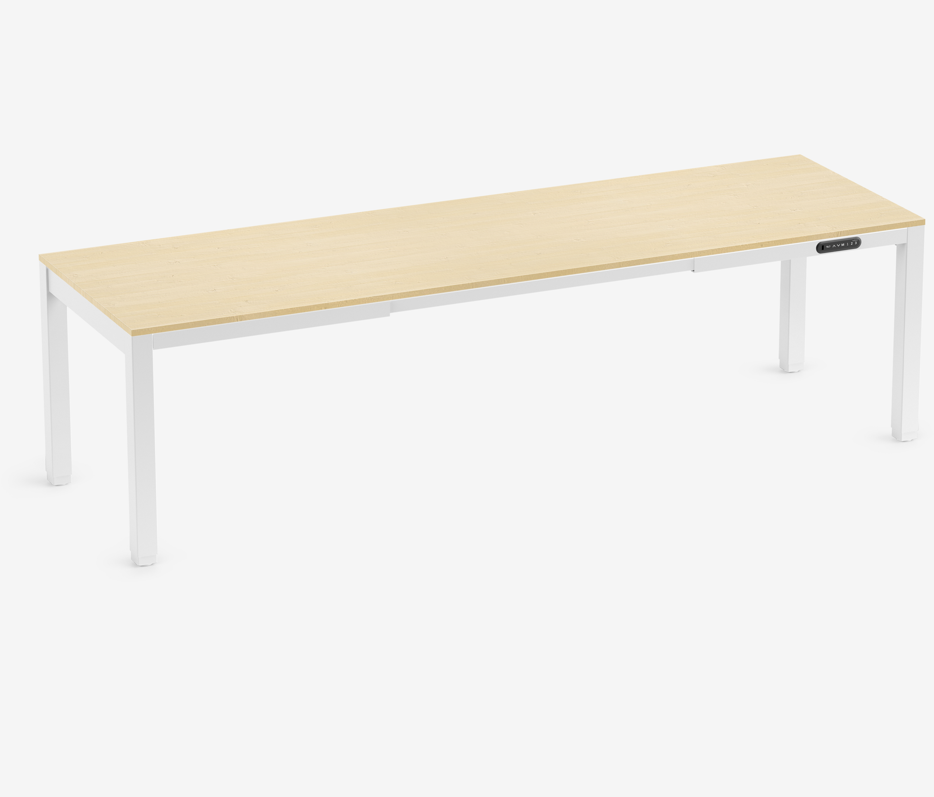 PRIMUS 4-Bein Schreibtisch Weiß Birke 2600 x 800 x 25 mm 