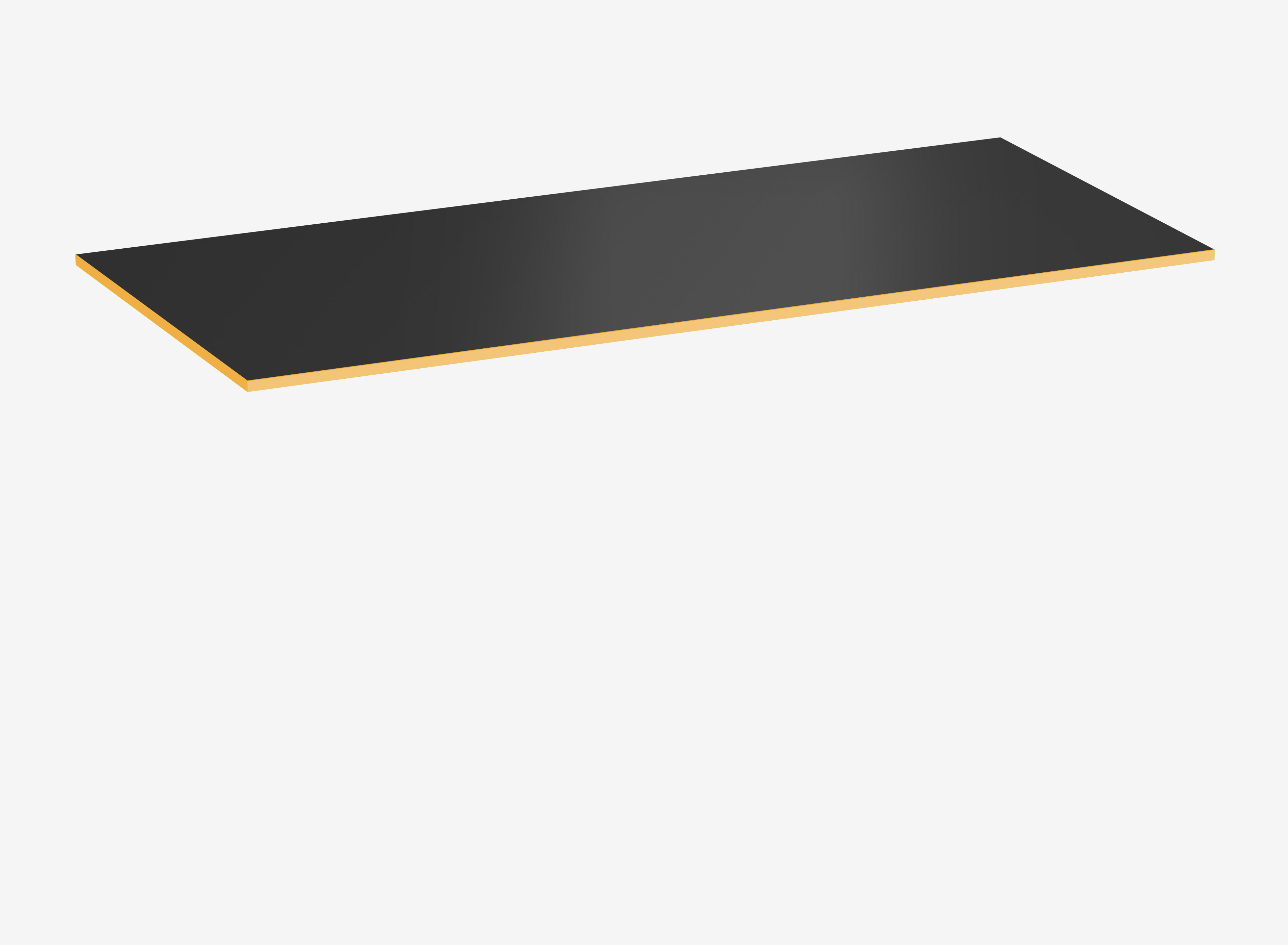 Gamingtischplatte Rechteck, Schwarz, Silk Touch, 1400 x 800 x 19 mm, Kante Sundown