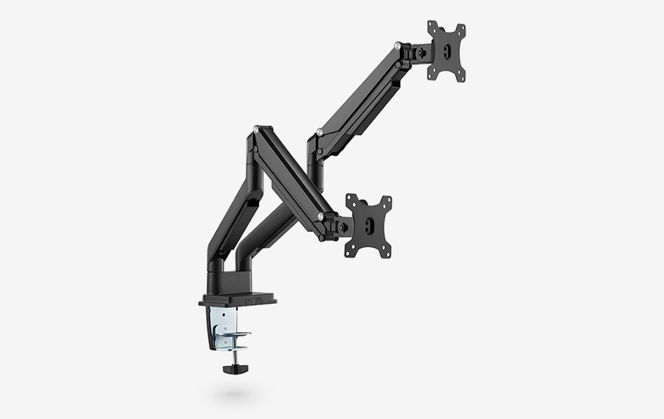 Dual Gasdruck Monitorarm - schwarz